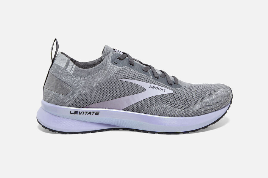 Levitate 4 Road Brooks Running Shoes NZ Womens - Grey/Purple - COJFLE-036